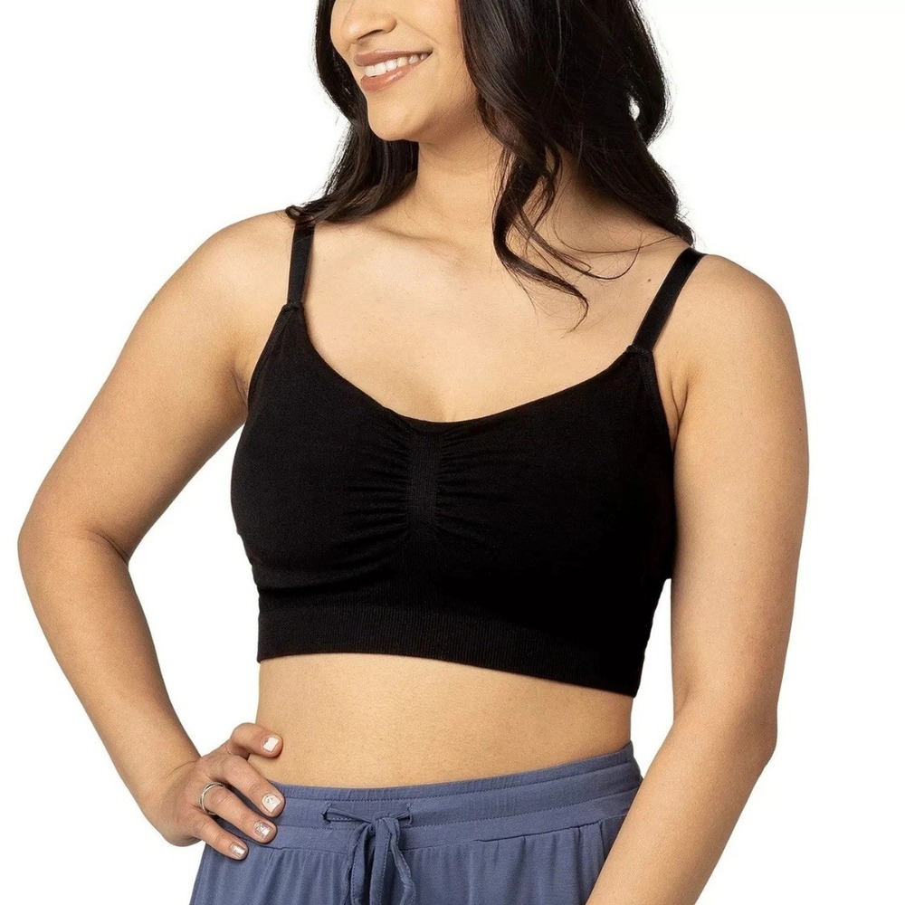 Kindred Bravely Women's Black Hands-Free Pumping Lounge Sleep Bra Size L-Busty